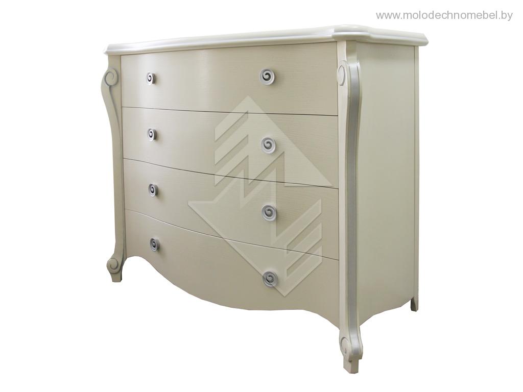 Комод Луиза ММ-227-04 - Белая эмаль с патиной Комод Луиза ММ-227-04 - Белая эмаль с патиной