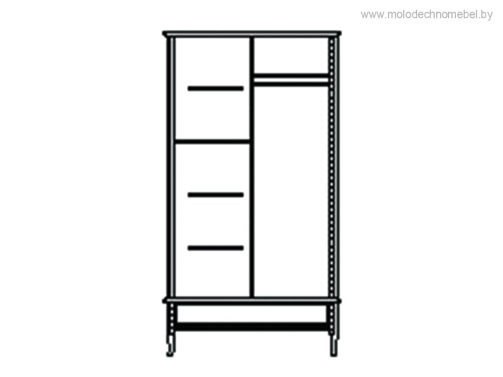 Шкаф для одежды Лаура ММ-267-01/02Б Шкаф для одежды Лаура ММ-267-01/02Б