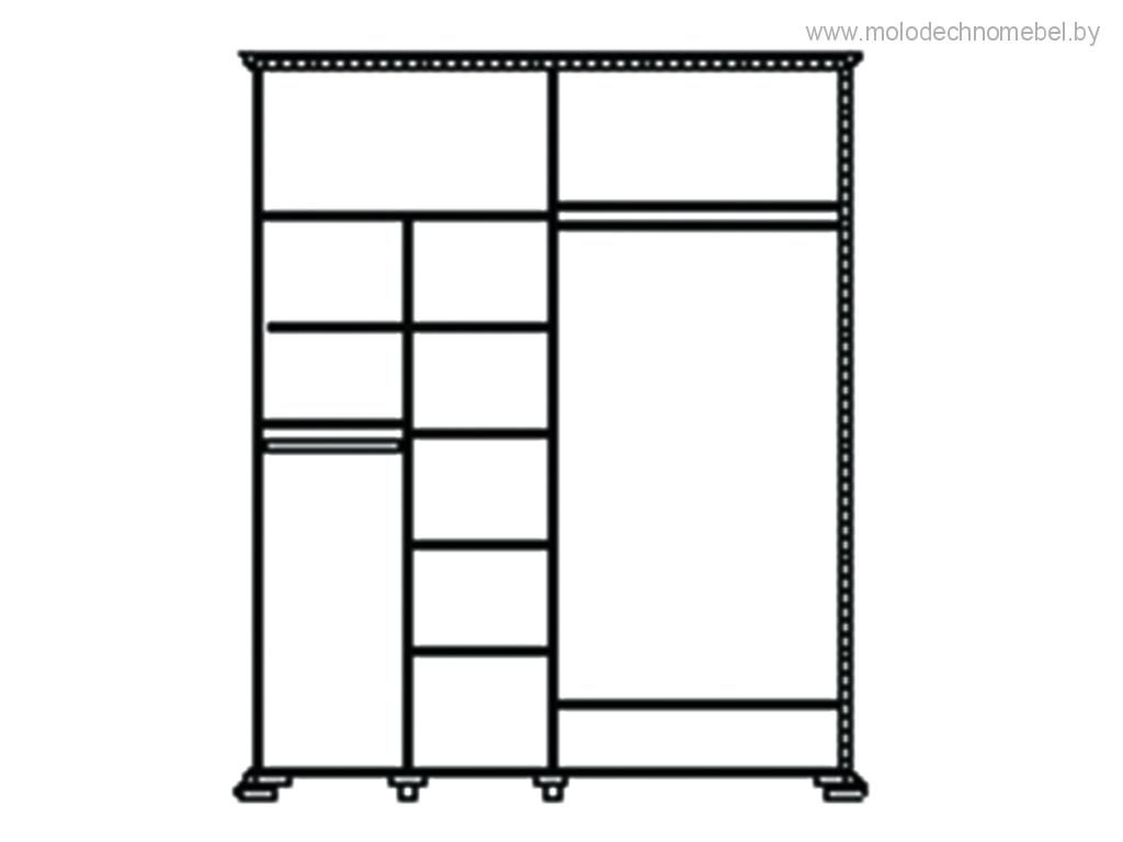 Шкаф для одежды Лика ММ-137-01/02РБ Шкаф для одежды Лика ММ-137-01/02РБ