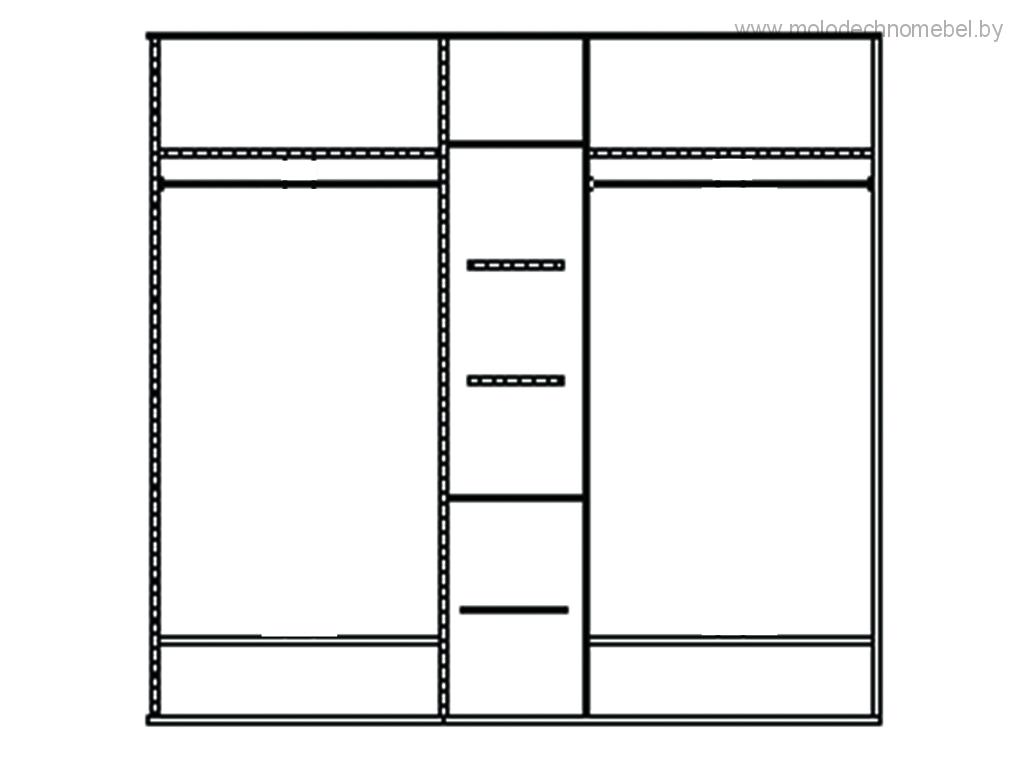 Шкаф для одежды Лика ММ-137-01/05 Шкаф для одежды Лика ММ-137-01/05