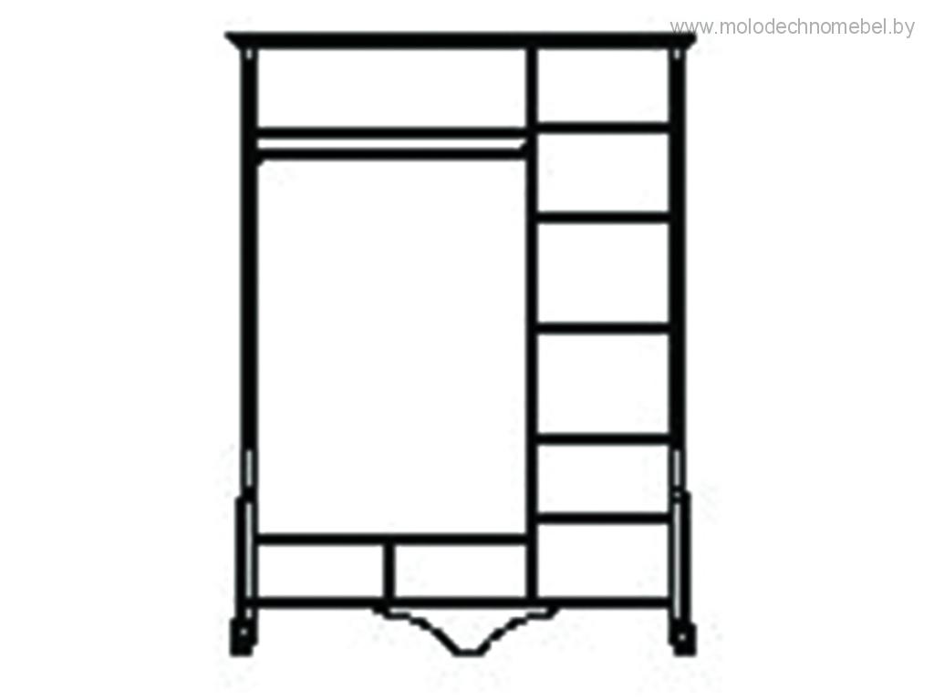 Шкаф для одежды Луиза ММ-227-01/03Б Шкаф для одежды Луиза ММ-227-01/03Б