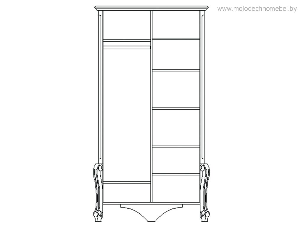 Шкаф для одежды Луиза ММ-227-01/02Б Шкаф для одежды Луиза ММ-227-01/02Б