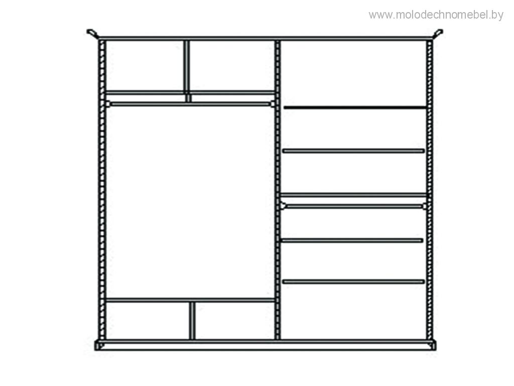 Шкаф для одежды Соната ММ-283-01/02Р Шкаф для одежды Соната ММ-283-01/02Р