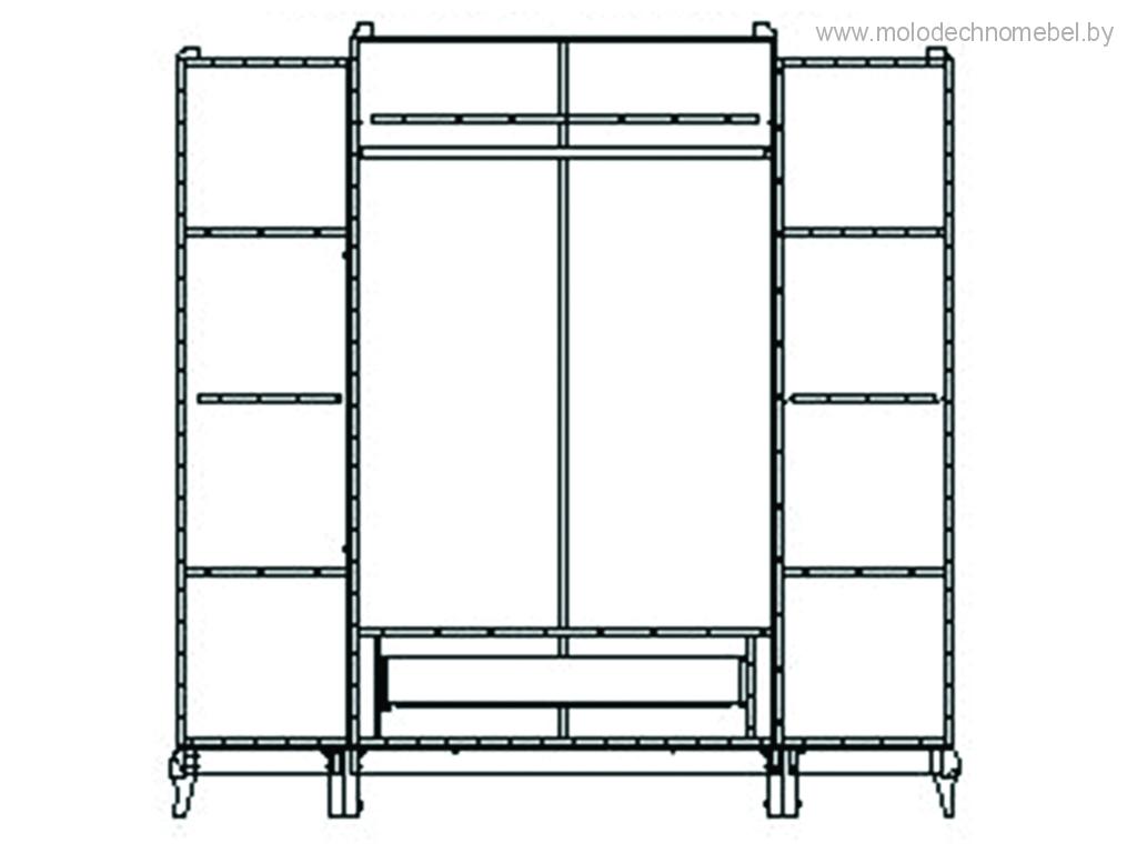 Шкаф для одежды Соната ММ-283-01/04 Шкаф для одежды Соната ММ-283-01/04
