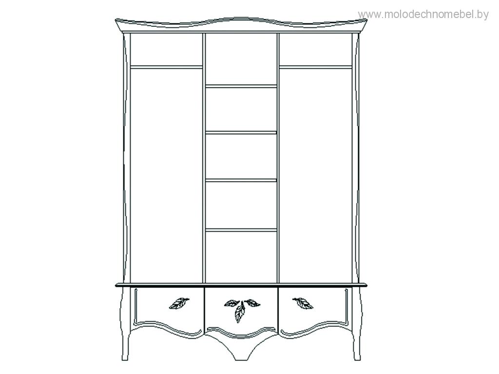 Шкаф для одежды Трио ММ-277-01/03 Шкаф для одежды Трио ММ-277-01/03