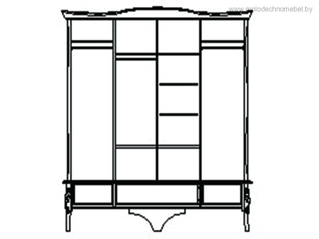 Шкаф для одежды Трио ММ-277-01/04 Шкаф для одежды Трио ММ-277-01/04