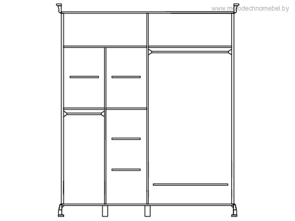 Шкаф для одежды Яна ММ-300-01/02Р Шкаф для одежды Яна ММ-300-01/02Р
