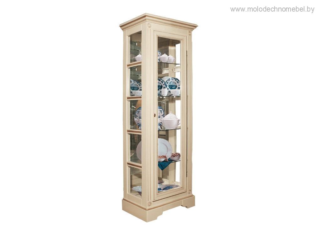 Шкаф с витриной Полонез ММ-174-05 - Белая эмаль золото Шкаф с витриной Полонез ММ-174-05 - Белая эмаль золото