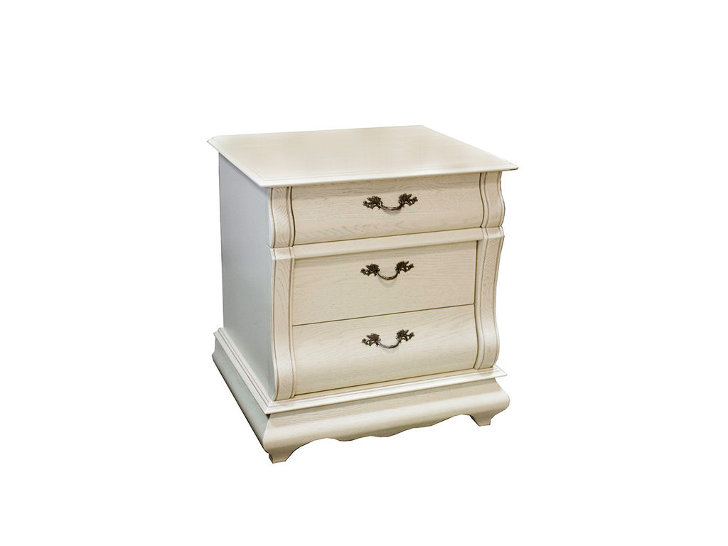 Тумба прикроватная Оскар ММ-216-03 - Белая эмаль с патиной Тумба прикроватная Оскар ММ-216-03 - Белая эмаль с патиной
