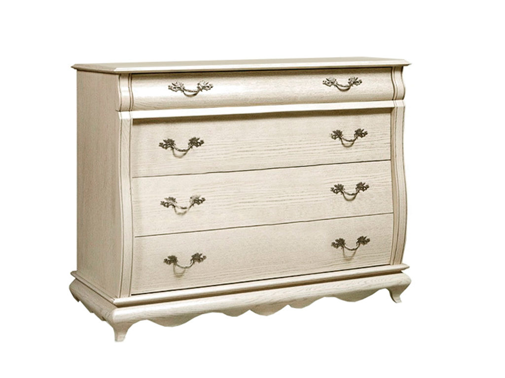 Комод Оскар ММ-216-04 - Белая эмаль с патиной Комод Оскар ММ-216-04 - Белая эмаль с патиной