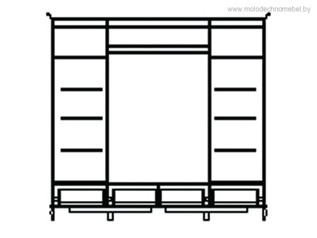 Шкаф для одежды Оскар ММ-216-01/04 Шкаф для одежды Оскар ММ-216-01/04