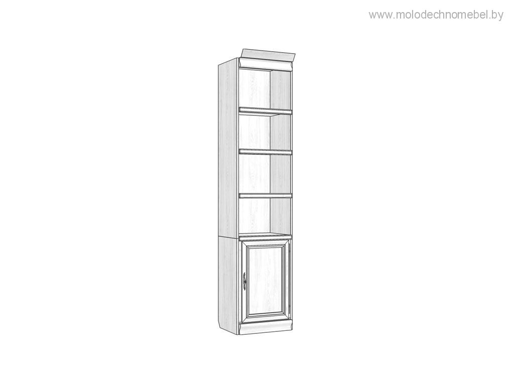 Шкаф для библиотеки Оскар ММ-218-132 - Белая эмаль с патиной Шкаф для библиотеки Оскар ММ-218-132 - Белая эмаль с патиной