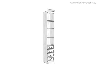 ЗАО Молодечномебель библиотеки Шкаф для библиотеки Оскар ММ-218-440