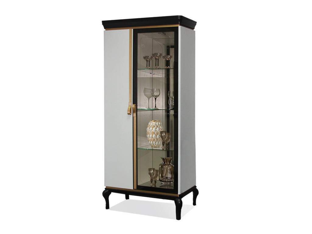 Шкаф с витриной Милана ММ-329-02 - Альба+ЧЭ Шкаф с витриной Милана ММ-329-02 - Альба+ЧЭ