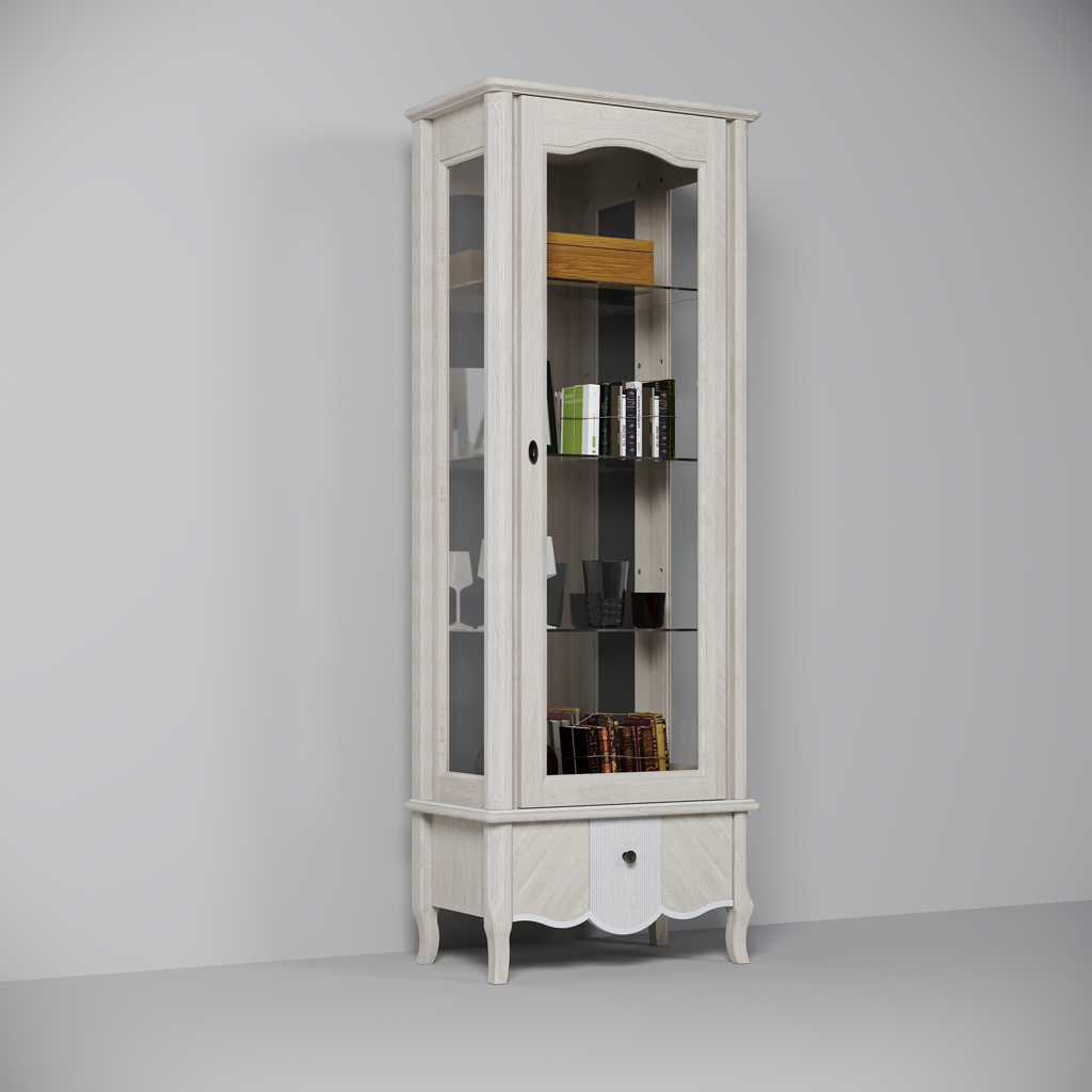 Шкаф с витриной Лаура ММ-351-01/01 Шкаф с витриной Лаура ММ-351-01/01